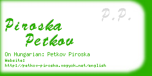 piroska petkov business card